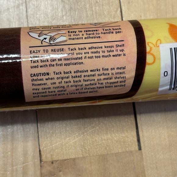 Vintage Rubbermaid Shelf Drawer Liner Yellow Orange Floral 70s Adhesive Retro - Picture 5 of 8